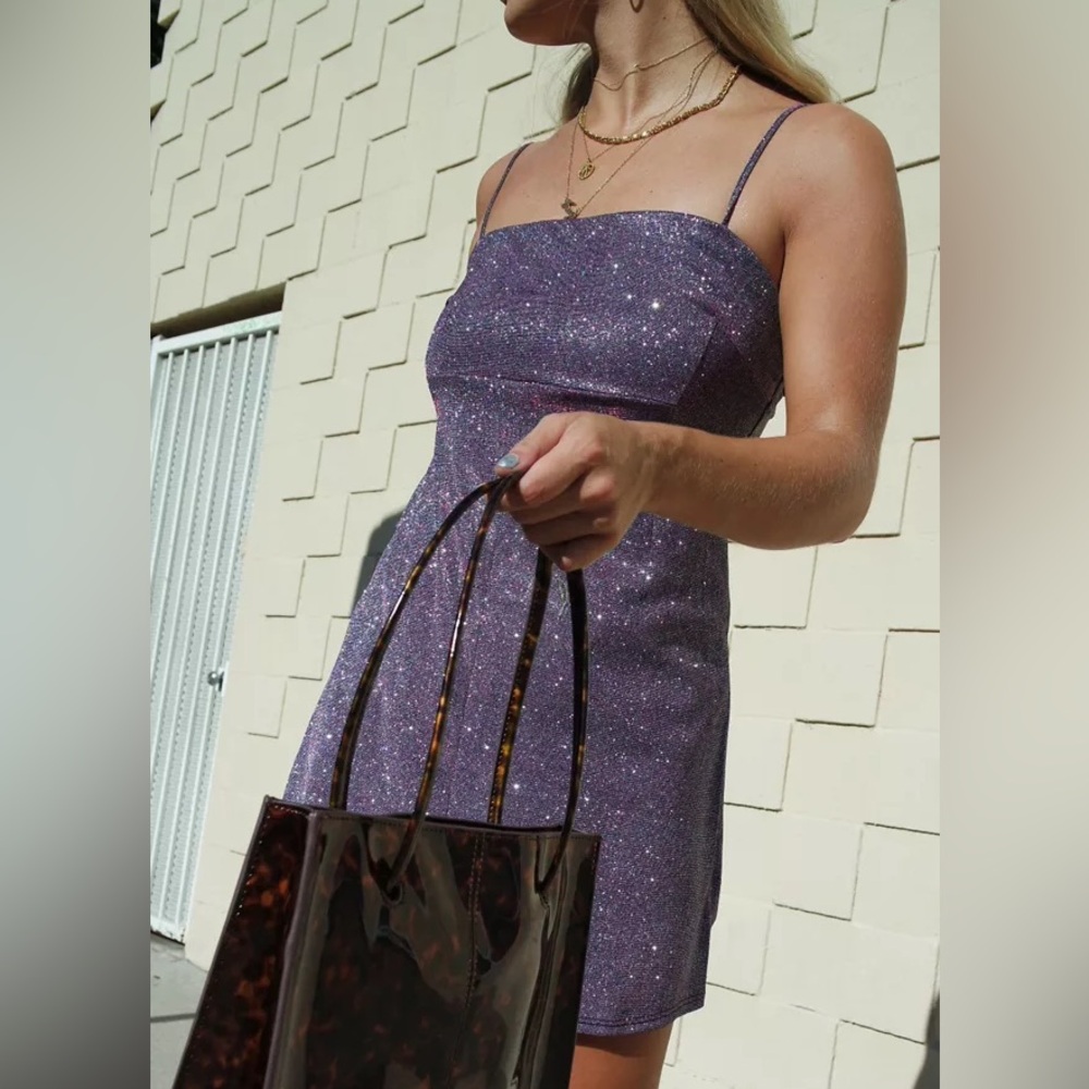 Urban Outfitters | Y2k Dark Grey Metallic Mini Dress